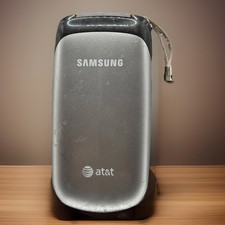 Samsung SGH-A107 - Silver and Black AT T Cellular GSM Flip Phone Untested