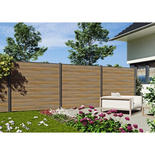 TeJe WARD WPC set recinzione a incastro circa 175 x 180 cm 12 lamelle recinzione - Foto 12 di 17