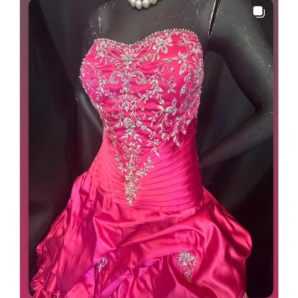 Mario Bros Pink Princess Costume - Handmade One-of-a-Kind - Womans Large - Photo 3/4