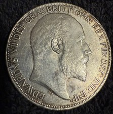 1902 Crown Stunning Edward VII Silver Full Crown, Lovely Condition