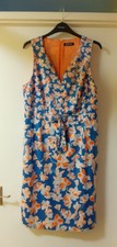 (*Bag 10). KALEIDOSCOPE orange blue cream Dress Size 14 chest  34"