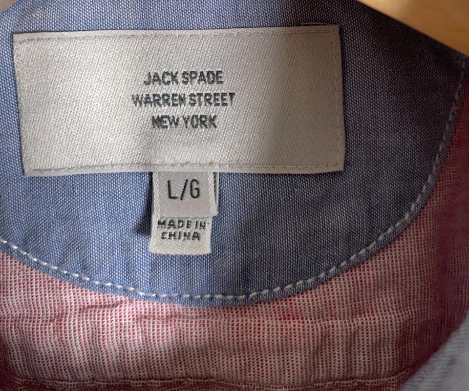 Jack Spade Chambray Work Shirt Men's Large Blue Double Face Fabric Workwear - Image 3 of 4