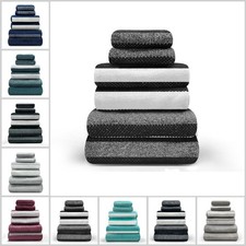 2 Pack 100% Egyptian Cotton Towels Set Hand Bath Sheets Bathroom Striped Towel