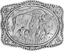 Western Belt Buckles for Men Cowboy Belt Buckle American Patriotic Buffalo Be...