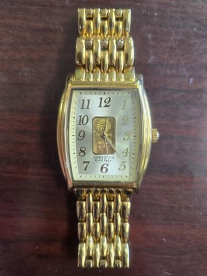 August Steiner .10 Gram .999 Fine Gold Ingot Quartz Stainless Steel Wristwatch