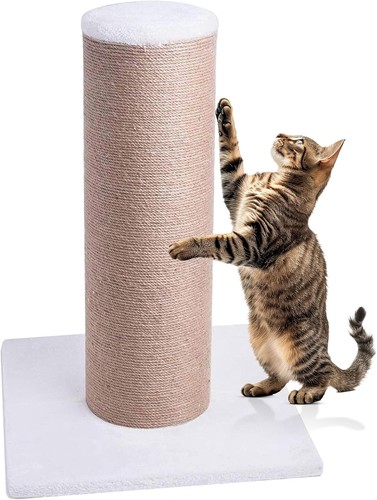 CA&T Jumbo Cat Scratching Post Pole Pad Tree Scratcher play Fat Boy Large Beige