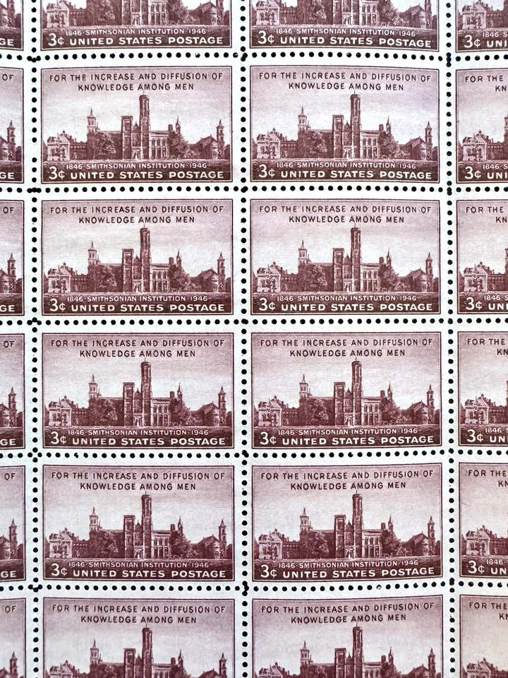 SoCo Stamps US Scott #943 Smithsonian Institution 100th Anniversary Sheet MNH - Image 2 of 2