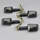 4x Smoke Lens Motorcycle Dirt Bike Turn Signal Indicators Light Bulb Amber 12V