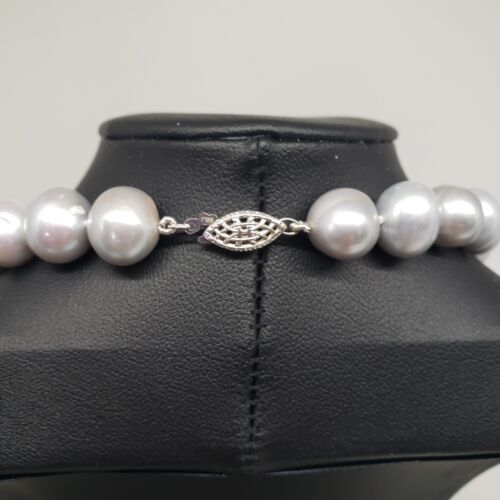 SILVER CWFP Necklace/Bracelet/Earring/BAROQUE Cultured Pearl Zircon Ring SET - Picture 3 of 12
