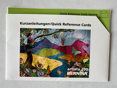 BERNINA ARTISTA 200 Embroidery Cards Sheets Quick Reference Cards Sewing Machine