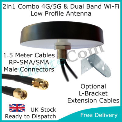 4G/5G LTE & Dual Band Wi-Fi 2in1 Combo Puck Antenne 2,4G 5GHz Wireless Breitband