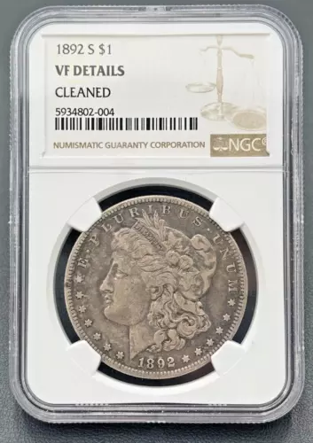 1892 S Morgan Dollar $1 NGC Very Fine, Low Mintage Semi-Key Date