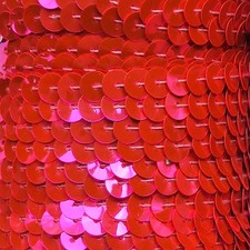 Hot Pink Fluorescent Sequin Trim 6mm 1/4" wide stitched, strung by the yard 15'