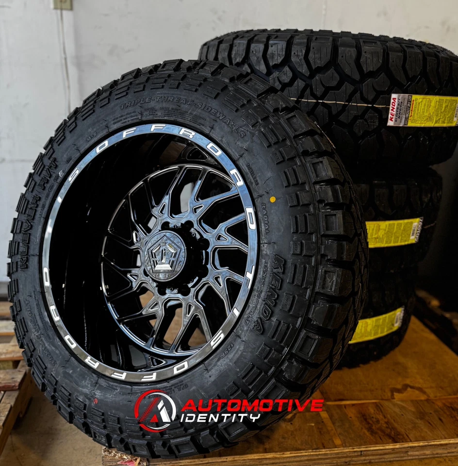 Ruedas negras 20x12 TIS 544BM neumáticos Kenda AT 35" 6x135 Ford F150 Raptor SVT Foto 3 de 4