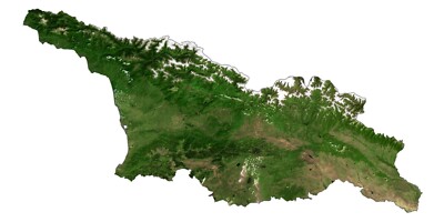 Georgia Country Satellite Map GLOSSY POSTER PICTURE PHOTO PRINT BANNER 12519
