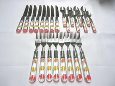 STAINLESS PLASTIC HANDLE FLATWARE CHINA 24-pcs.