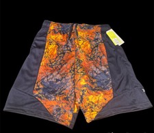 All In Motion Small Mens Teen Boys Athletic Shorts 28 Waist Black Orange NWT