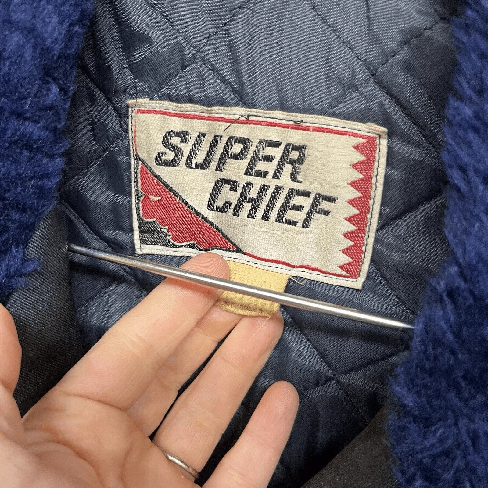 Super Chief Million Mile Truck Driver Quilted Police Bomber Jacket Vtg 70s 80s - product detail image 4