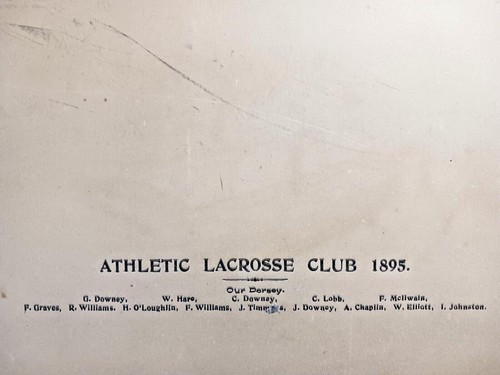 1895 Athletic Lacrosse Club Kabinettfoto, Katharinenband auf Maskottchen Hut - Bild 5 von 5