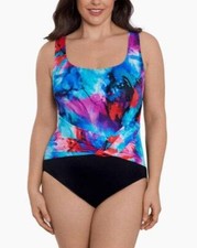 LONGITUDE 10 Paint Trip Twist-Front Swimsuit NWT