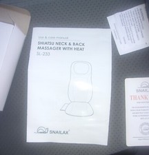 SNAILAX SL-233 SHIATSU NECK BACK MASSAGER WITH HEAT WITH BOX