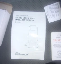 SNAILAX SL-233 SHIATSU NECK & BACK MASSAGER WITH HEAT WITH BOX