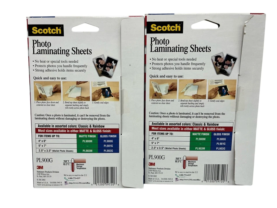 TWO ~ 3M Photo Laminating Sheets 5 Two-Sided 4-3/8 x 6-3/8 in. PL900G Sealed - Image 2 of 2