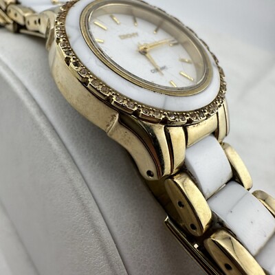 DKNY NY8829 Chambers White Dial Gold Tone Stainless Women display picture 1