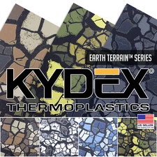 Infused KYDEX® Sheet - Earth Terrain™­ Camo - (0.080 Gauge) - (12in x 12in)