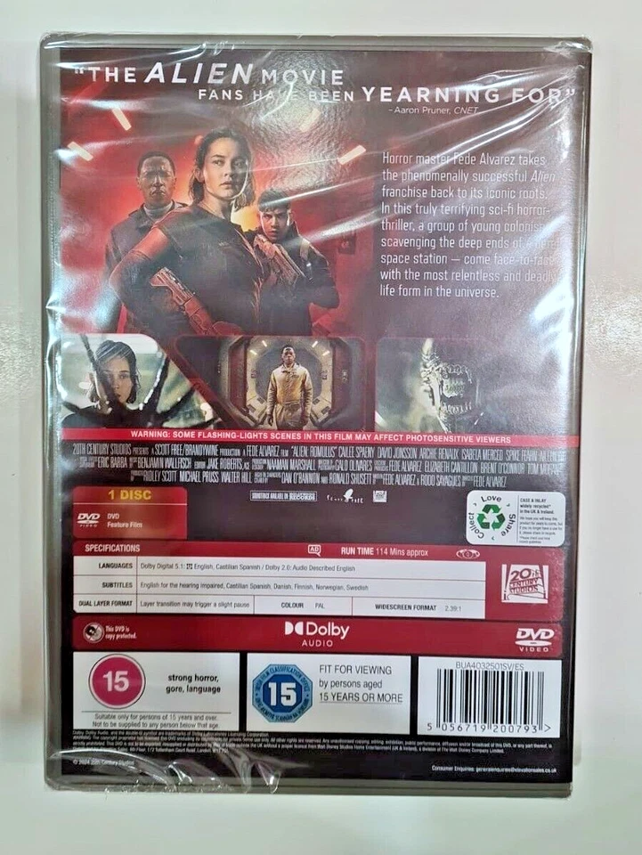 ALIEN ROMULUS BRAND NEW SEALED GENUINE UK DVD - Image 2 of 2
