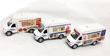 Set of 3 Tacos Ice Cream Fast Food Refreshment Truck 1:43 Scale Diecast Model