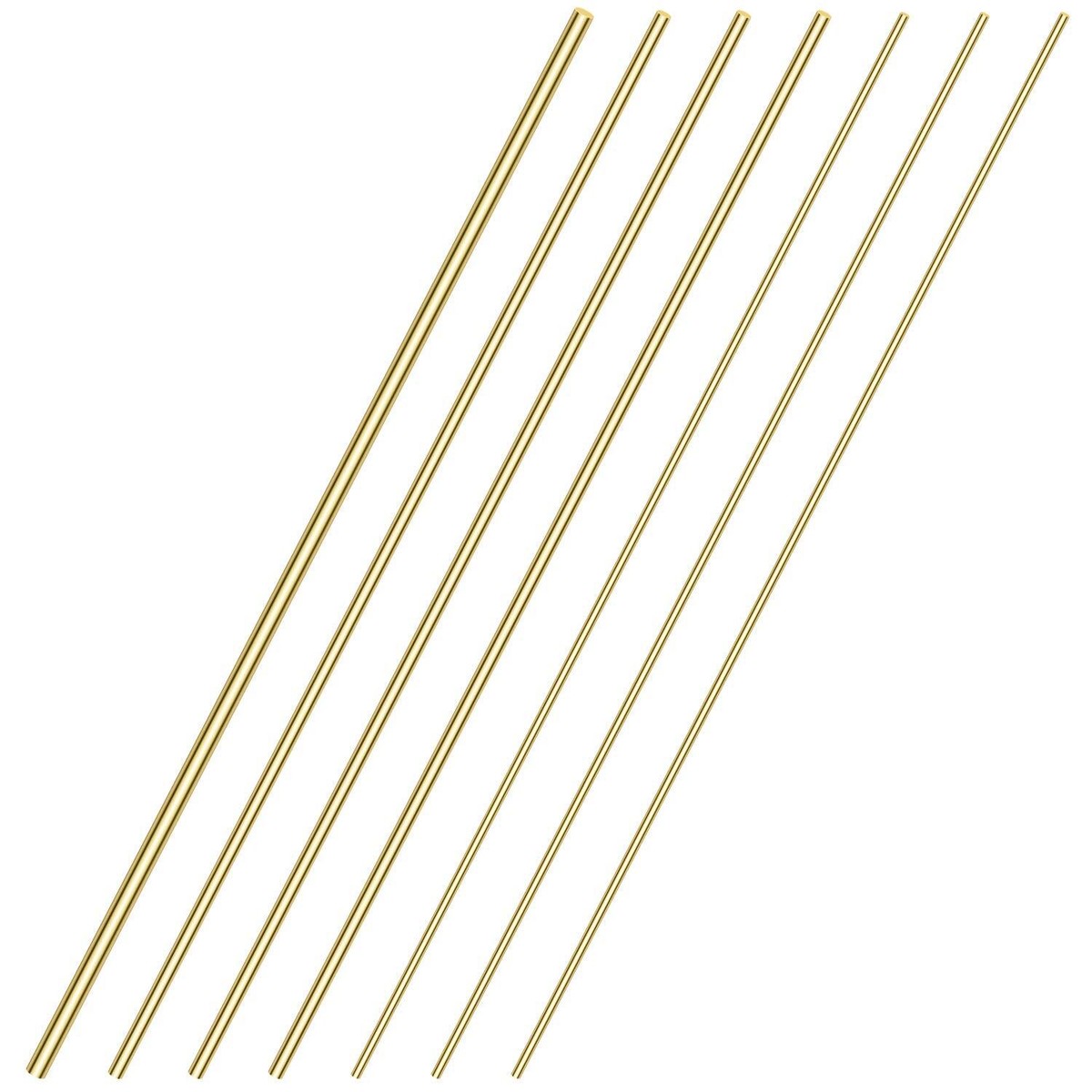 Sutemribor Brass Round Rods - 4 Pack Solid Lathe Bar Stock, 3/16" Diameter X 14" Length, Perfect For DIY Shafts & Model Building