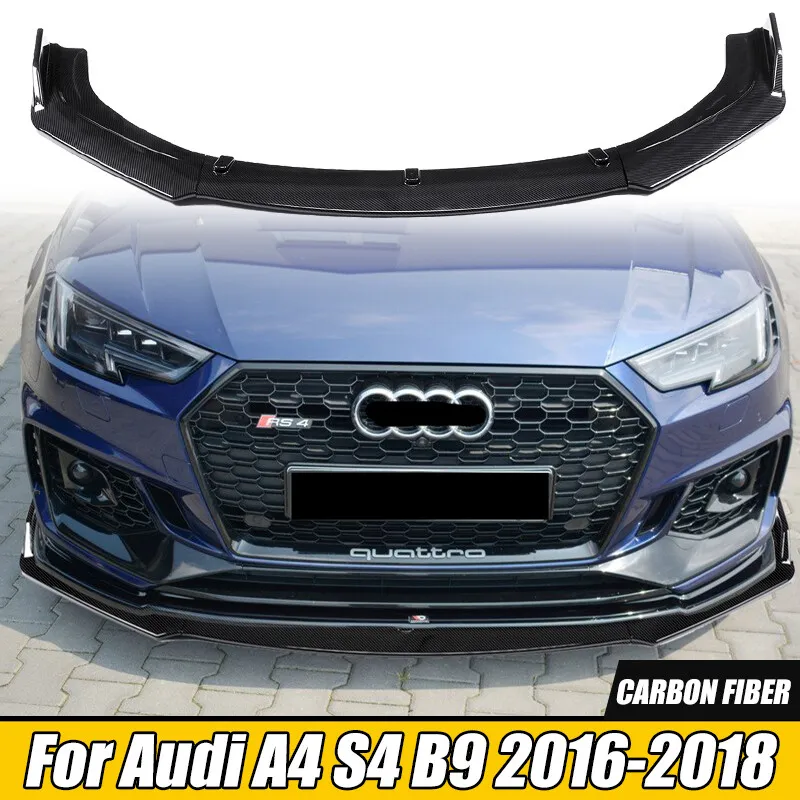 For 2017-2018 Audi A4 B9 Sedan Front Bumper Spoiler Lip Splitter