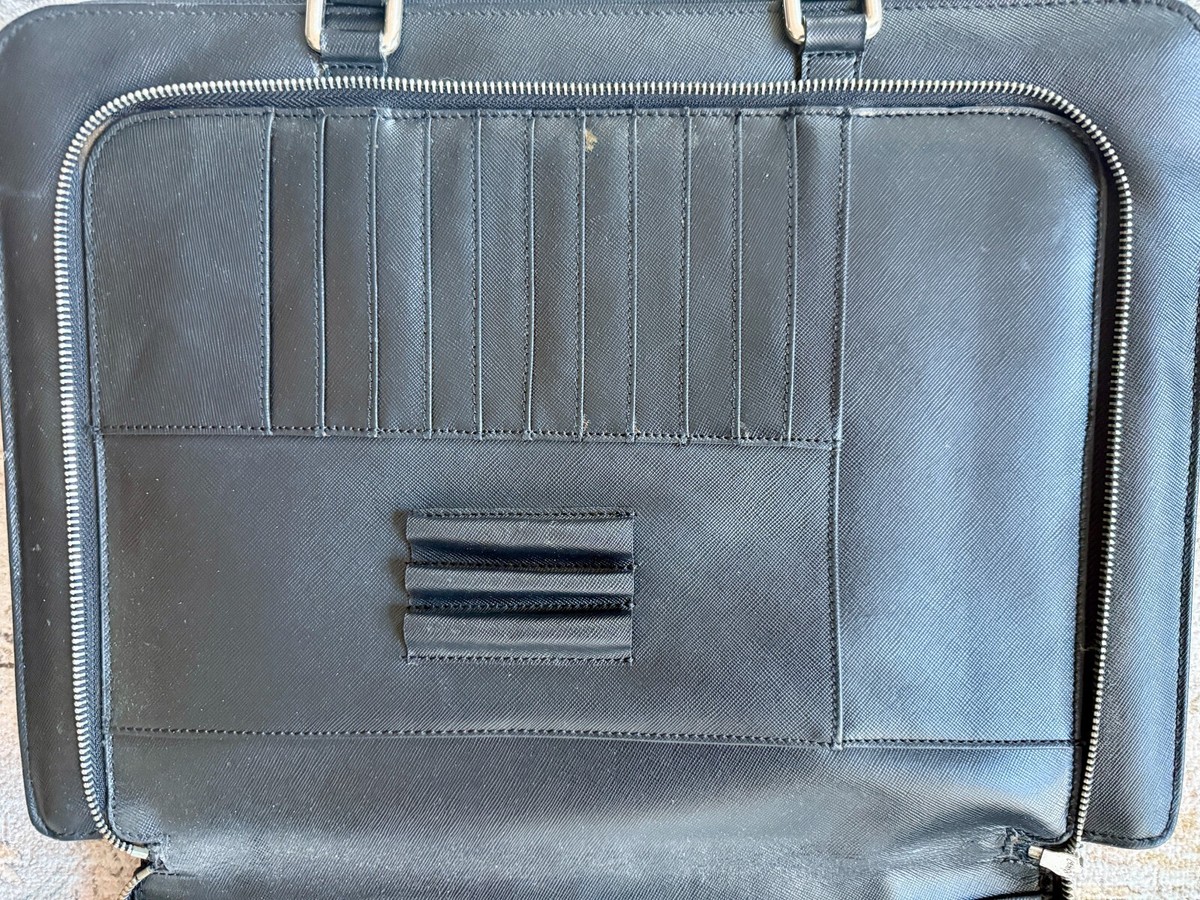 Prada Saffiano Travel VR0023 Zip Pocket Briefcase with tags