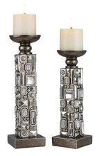 Sierra Polyresin Candleholder Set 12" and 14" H , OK LIGHTING 4289-C