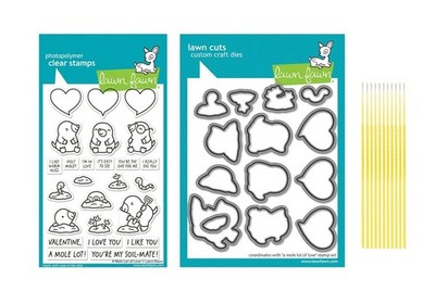 Lawn Fawn Stamp Set Bundle - Mole Lot of Love Stamp Set Clear Stamps (LF3942)