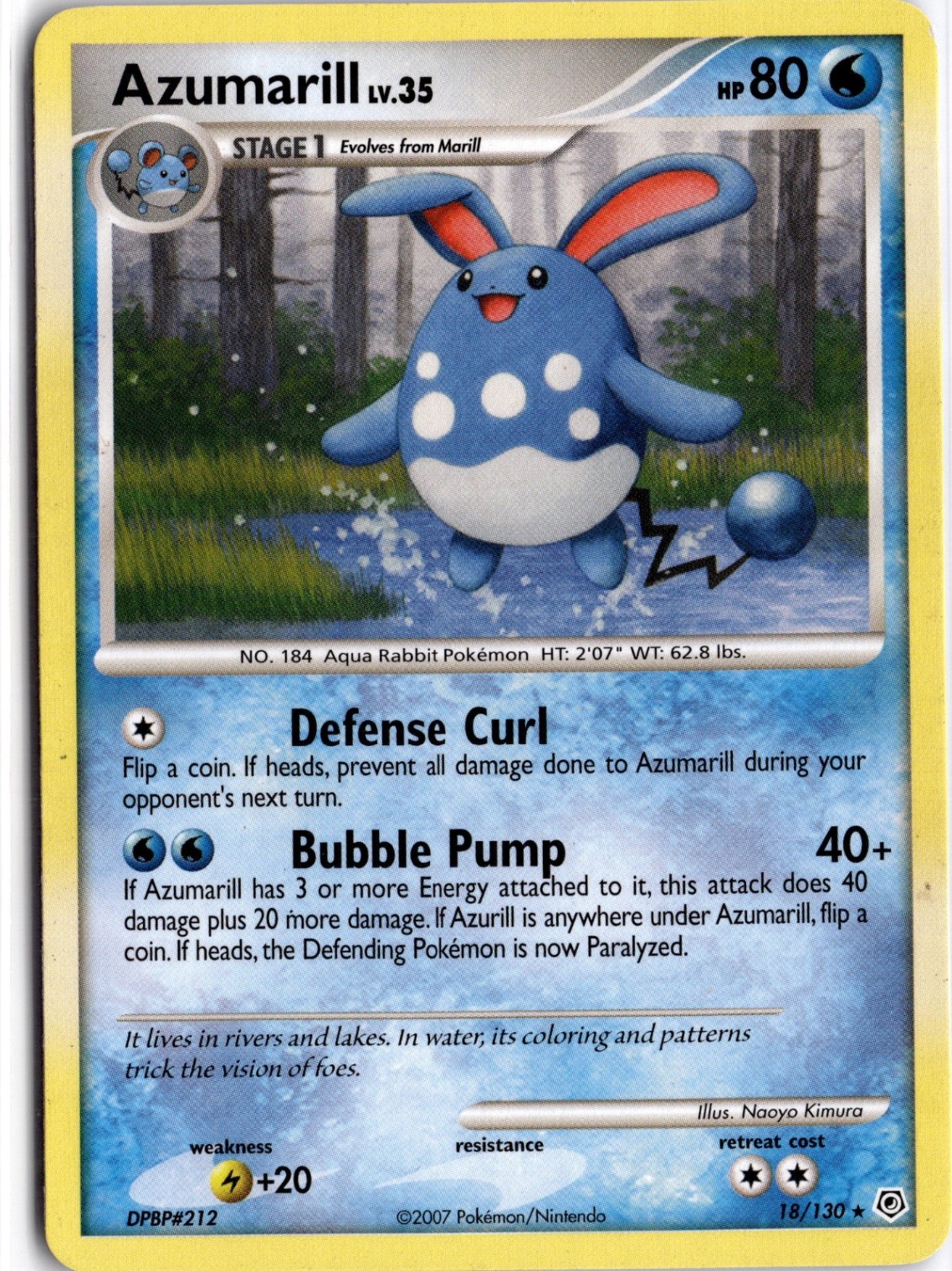 Azumarill Rare Diamond and Pearl 18/130 LP