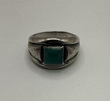 Turquoise Band Sterling Silver Ring Size 6