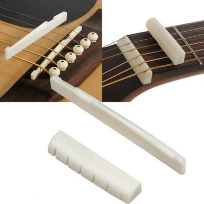 Vielseitiger nat��rlicher Knochen Steg Sattel & Mutter f��r Akustikgitarren 72 m