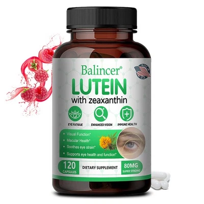 BALINCER Augenvitamine Lutein mit Zeaxanthin 60 mg – Premium-Augenschutzformel 120Kapseln