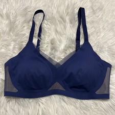 Honeylove Small Bra Blue Crossover Wireless Back Closure Removable Pads