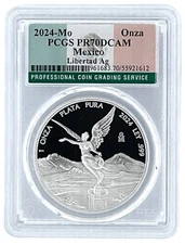 2024 Mexico 1oz Silver Libertad PCGS PR70 DCAM  Flag Label