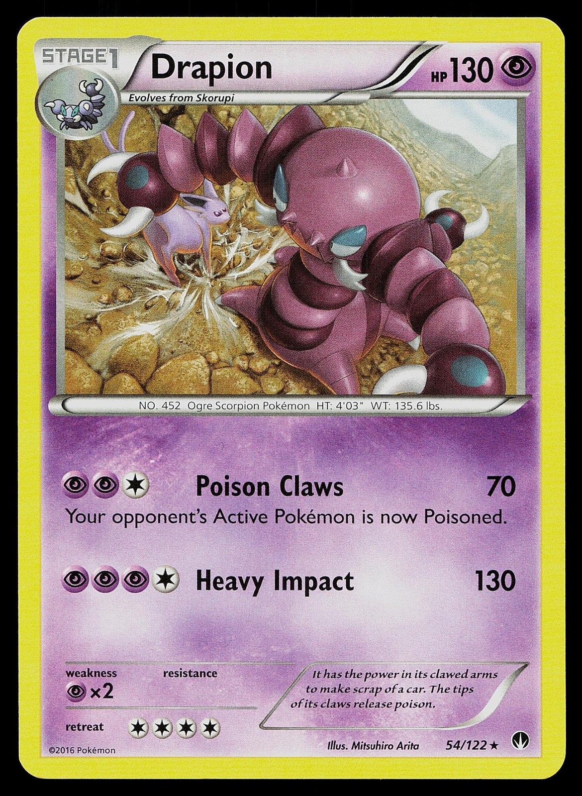 Pokemon Card BREAKpoint Drapion 54/122 Rare