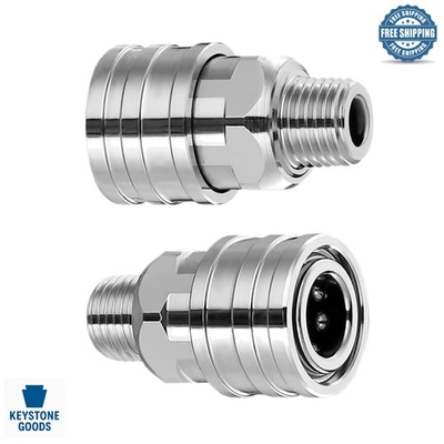 #ad 2 Pack Stainless Steel 1 4quot; Pressure Washer Quick Connect Fittings Profession... $16.67