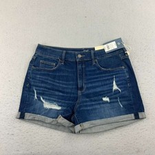 Universal Thread Shorts Womens 12/31 Blue Denim High Rise Cuffed Distressed NWT