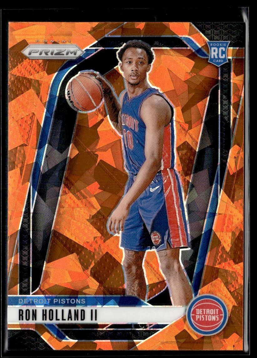 2024-25 Panini Prizm Prizms Orange Ice Ron Holland II RC Detroit Pistons #269
