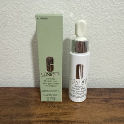 CLINIQUE Clarifying Do-Over Peel Exfoliant, Full Size 1oz/30ml, NEW & BOXED BagG