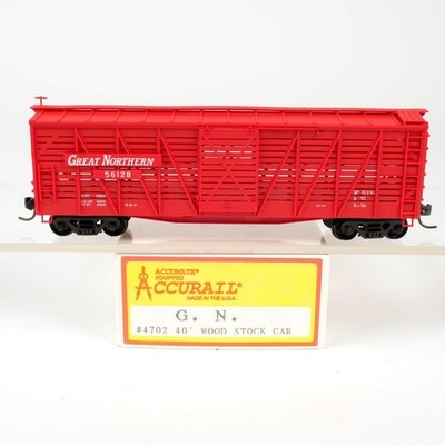 Accurail HO Scale Great Northern GN #56128 40' Wood Stock Car Kit Built 4702