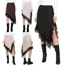 Women Satiny Party Costume Bar Dress Fashion Skirt Elastic Waistband Clubwear