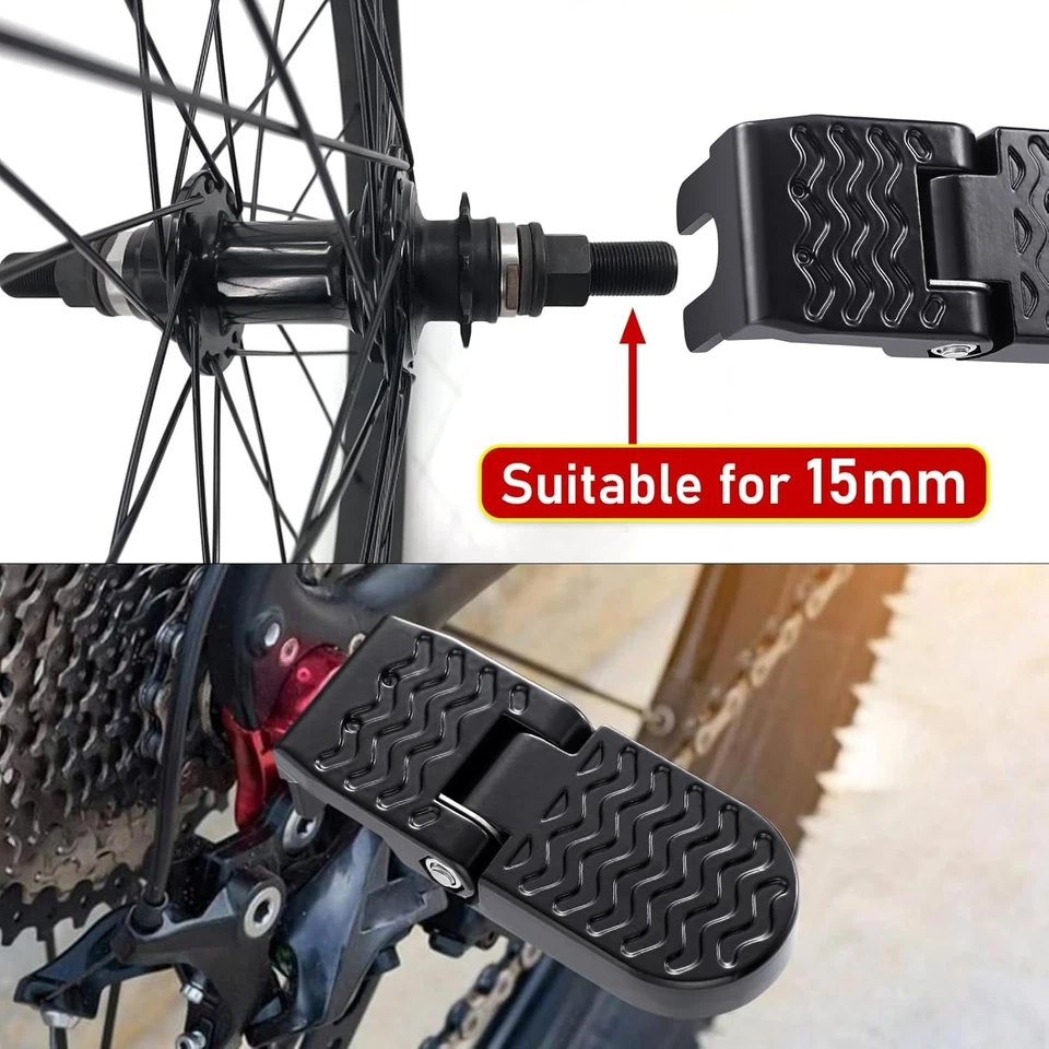Collapsible Aluminium Bicycle Foot Pegs - Non-Slip Comfort for Adult Passengers - Image 4 of 4